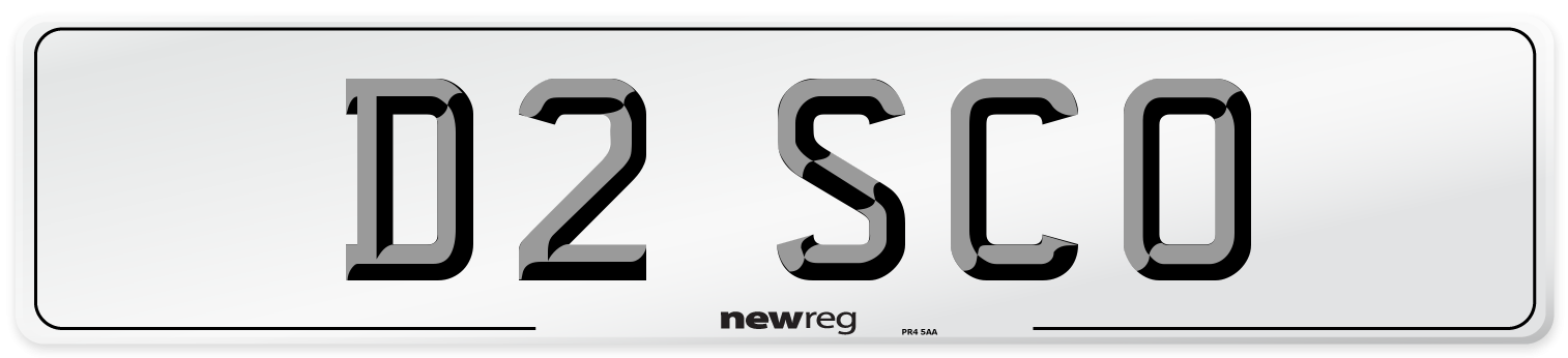 D2 SCO Number Plate from New Reg